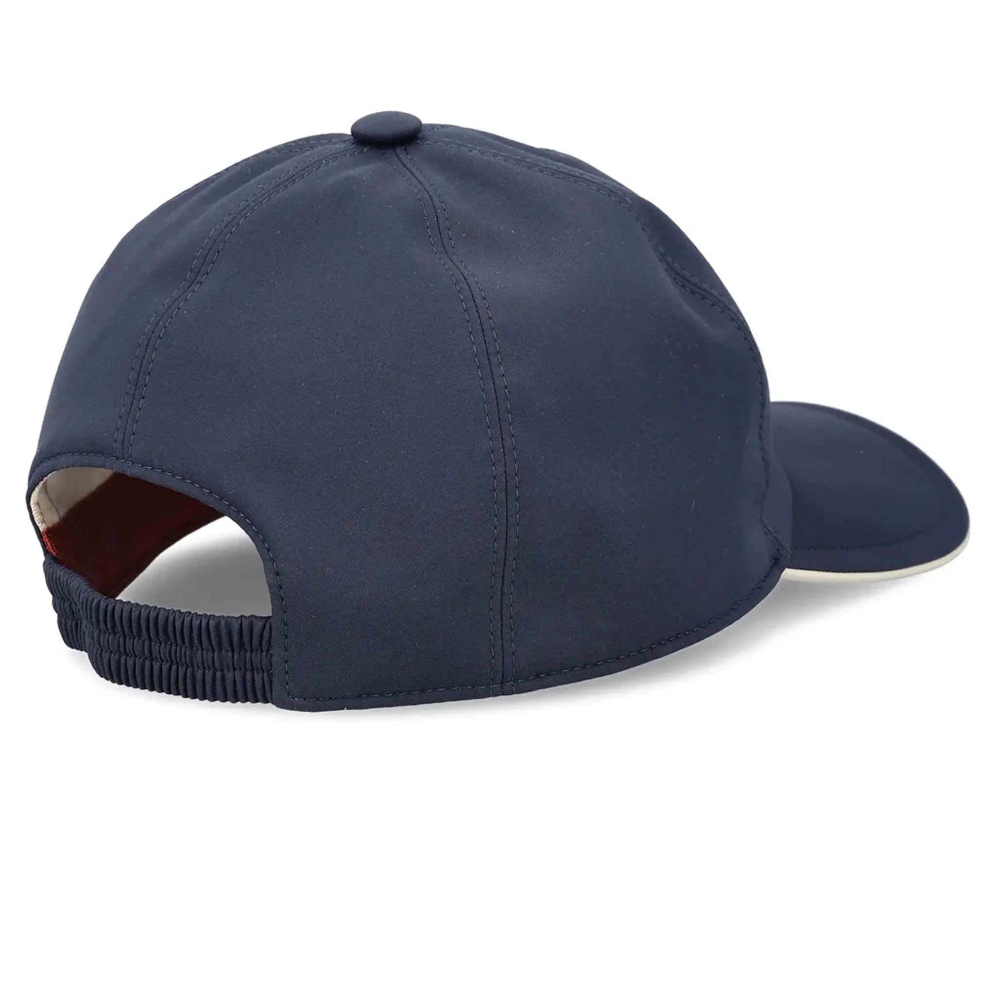 Back View of Loro Piana Microfibre Storm System Royal Navy Ivory Baseball Cap FAP9958_B1MM